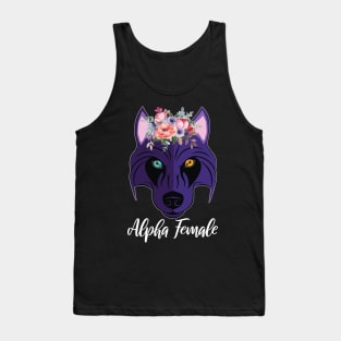 Wolf Husky Heterochromia Alpha Women Purple Feminism Strong Tank Top